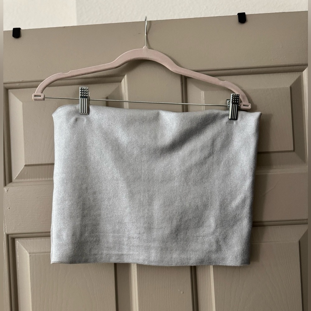 Zara Cream and Gray Knit Top